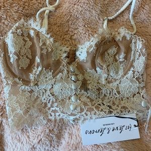 For love and lemons white lace bustier bralette NEW WITH TAGS